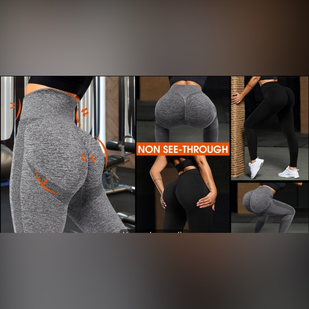 Seamless Butt Lifting Leggings, High Waist Yoga Pants Compression Contour Tights